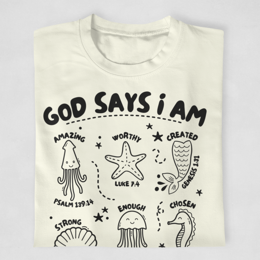 (Children's) Ocean - God Says I Am Youth & Toddler Graphic Tee SZ 2T-Youth20