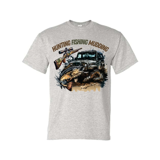 Full Size Hunting Fishing Mudding GRAPHIC TEE