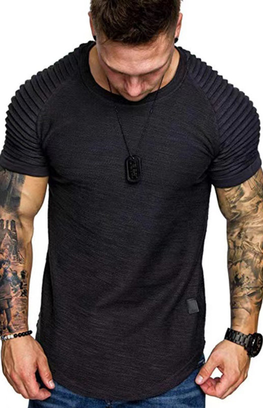 Men's Athletic Muscle Short Sleeve Fitted Gym T-Shirt Workout Tee
