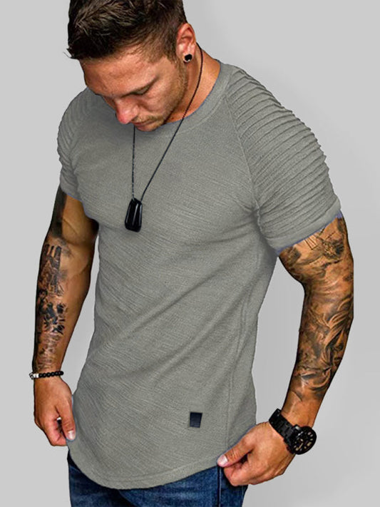 Men's Athletic Muscle Short Sleeve Fitted Gym T-Shirt Workout Tee