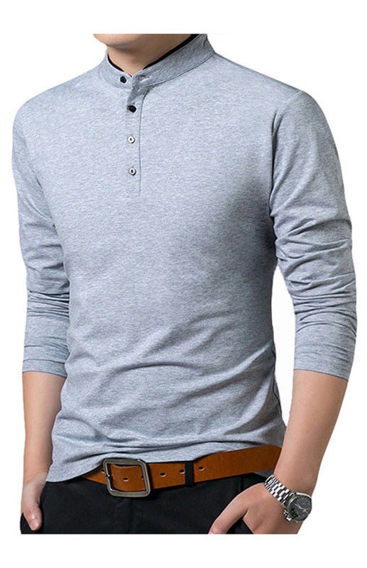 Men's Comfy Solid Long Sleeve Large T-Shirt