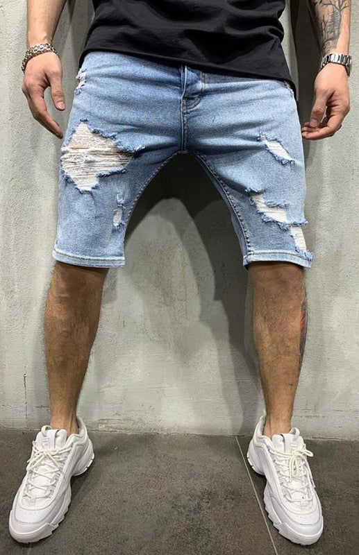 Men's ExtremeFit Mid Waist Ripped Slim Denim Shorts