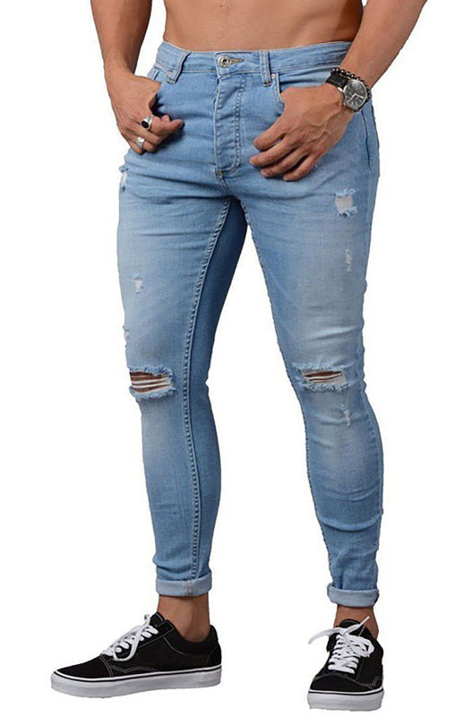 Men's ExtremeFit Frayed Slim Fit Full Length Jeans