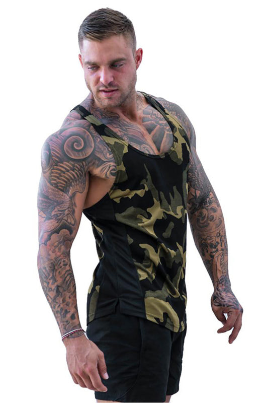 Men's Full Size Camouflage Print Breathable Quick Dry Sleeveless Tank Top