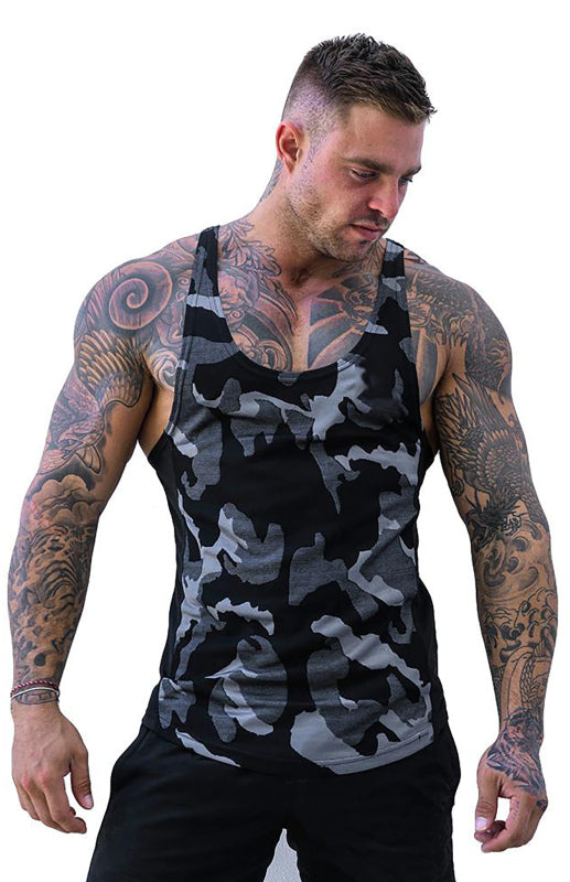 Men's Full Size Camouflage Print Breathable Quick Dry Sleeveless Tank Top