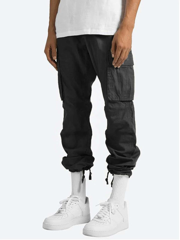 Men's Full Size Solid Color Relaxed Cargo Pants