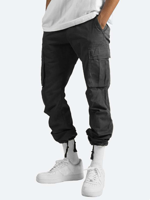 Men's Full Size Solid Color Relaxed Cargo Pants