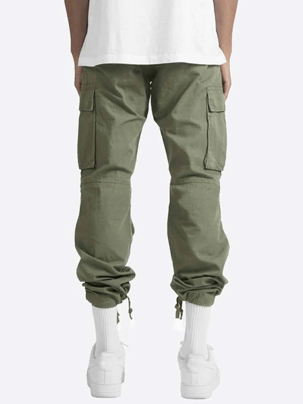 Men's Full Size Solid Color Relaxed Cargo Pants