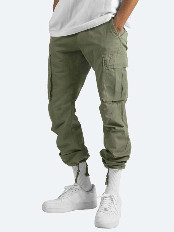 Men's Full Size Solid Color Relaxed Cargo Pants