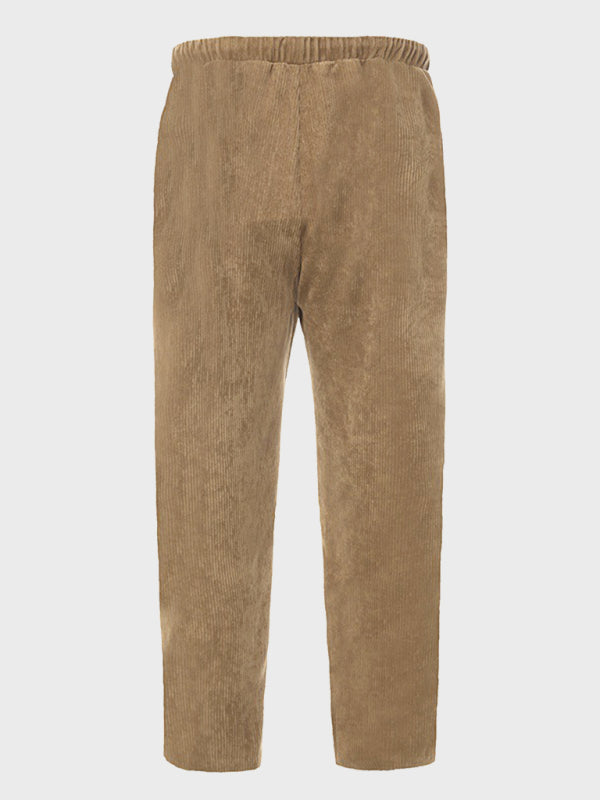 Men's ExtremeFit Solid Color Crop Straight Leg Corduroy Pants