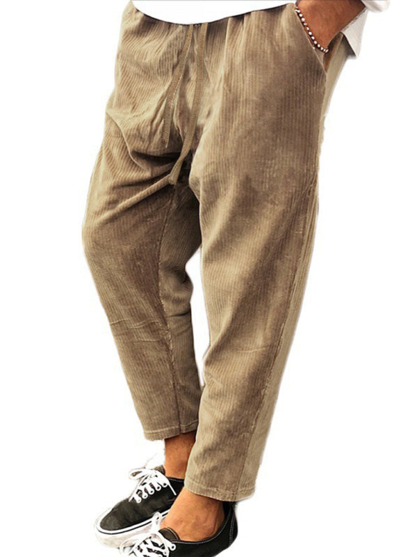 Men's ExtremeFit Solid Color Crop Straight Leg Corduroy Pants