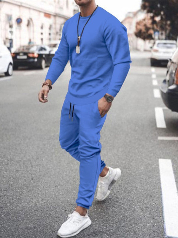 Men's Long Sleeved Casual Solid Color Pants Suit Outfit