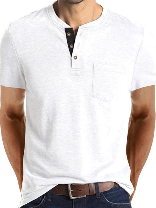 Men's Comfy Solid Casual Short Sleeve T-shirt