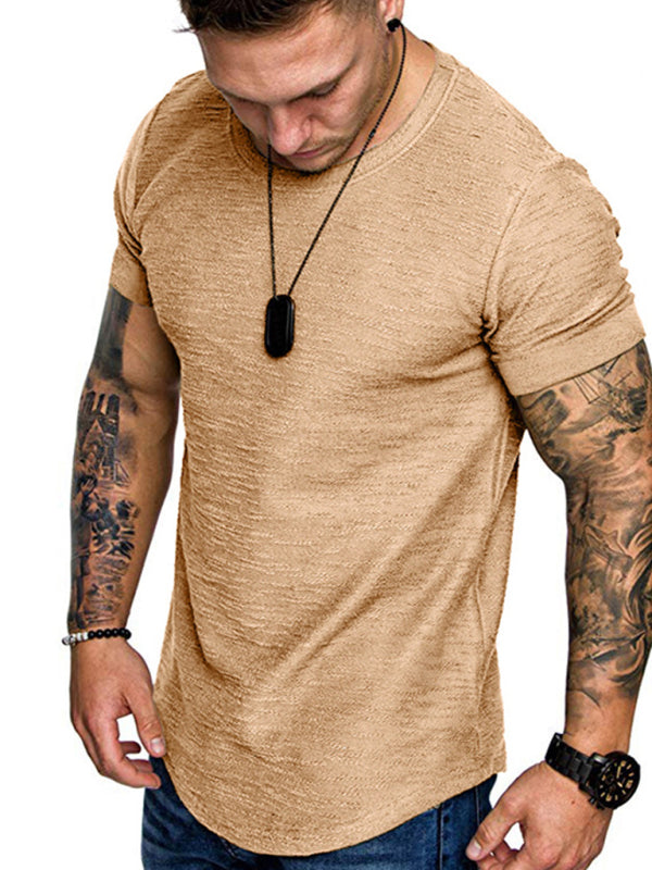 Men's Bamboo Solid Color Cotton Round Neck Short Sleeve T-Shirt