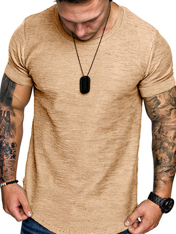 Men's Bamboo Solid Color Cotton Round Neck Short Sleeve T-Shirt