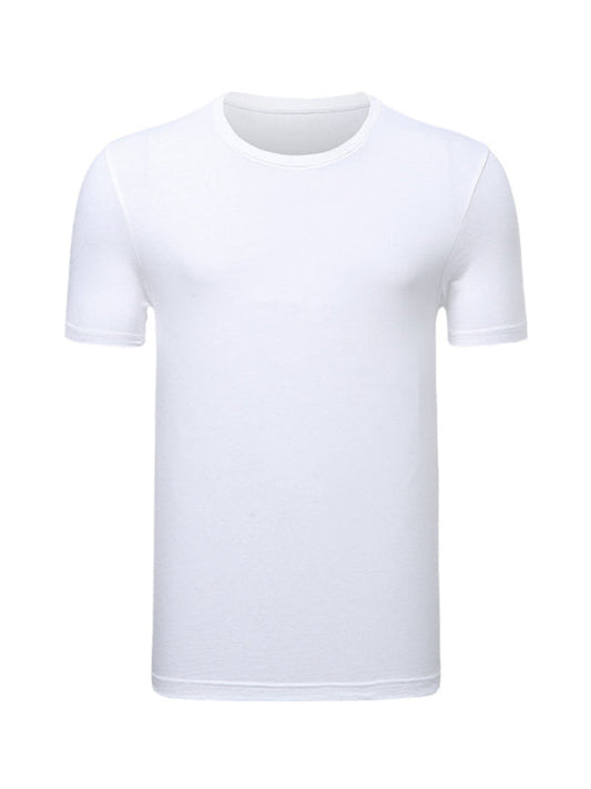 Men's PureCotton Relaxed Fit Solid Color Short-sleeved T-shirt