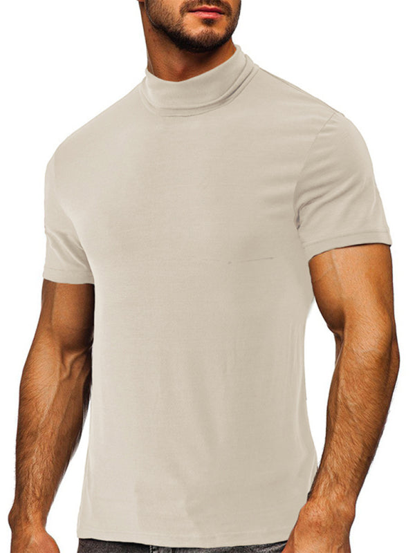 Men's Turtleneck All-match Athletic Short-sleeved T-shirt