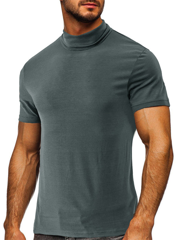 Men's Turtleneck All-match Athletic Short-sleeved T-shirt