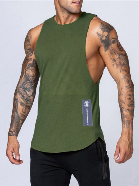 Men's Round Neck Casual Breathable Slim Fit Sports Tank Sleeveless Top
