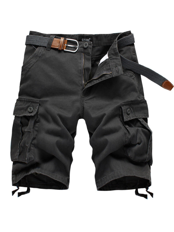 Men's Loose Casual Straight Leg Cargo Shorts (Without Belt)
