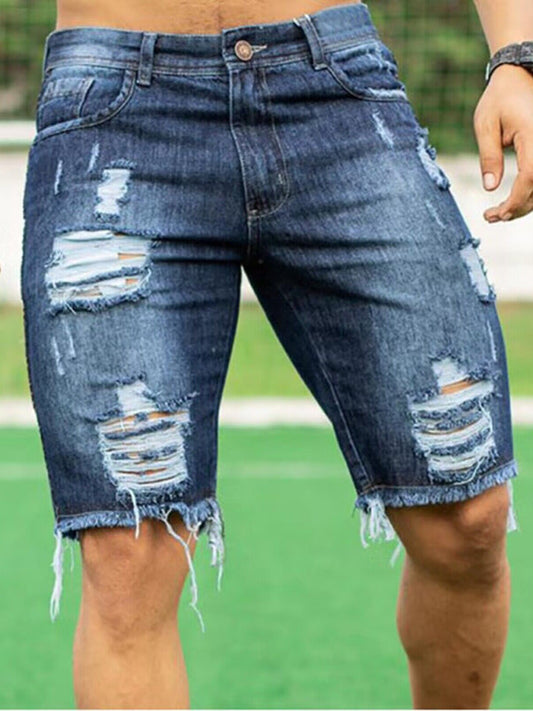 Men's Ripped Slim Fit Fashion Denim Shorts