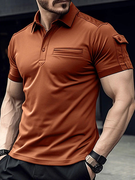 Men's Pocket Muscle Sports Polo Shirt