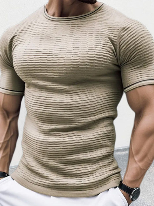 Men's ExtremeNature Round Neck Short Sleeve Slim Fit Knitted T-Shirt