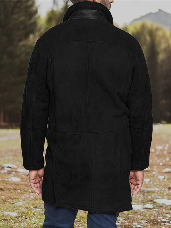 Men's Mid-length loose Zipper Wool Coat