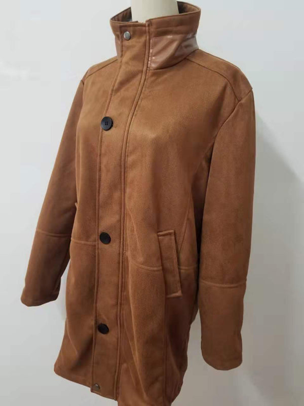 Men's Mid-length loose Zipper Wool Coat