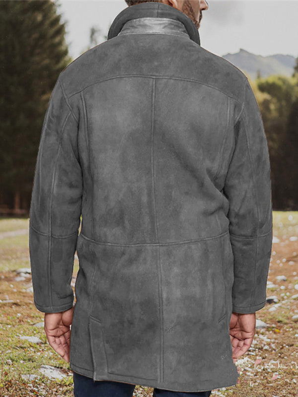 Men's Mid-length loose Zipper Wool Coat