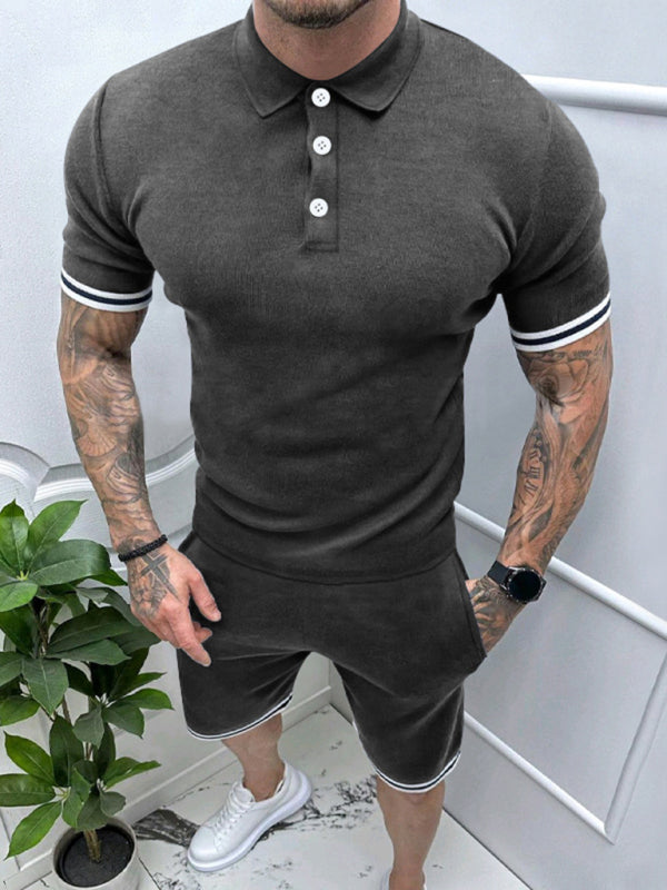 Men's Lapel Short -sleeved Shirt & Shorts Sports Casual Set