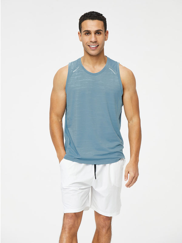 Men's Loose Round Neck Breathable Quick-drying Sports Tank Sleeveless Top