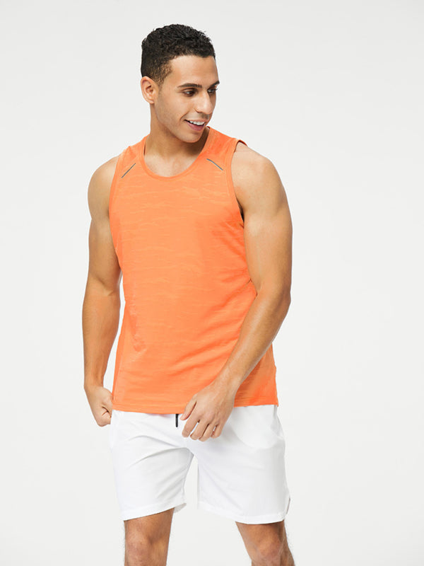 Men's Loose Round Neck Breathable Quick-drying Sports Tank Sleeveless Top