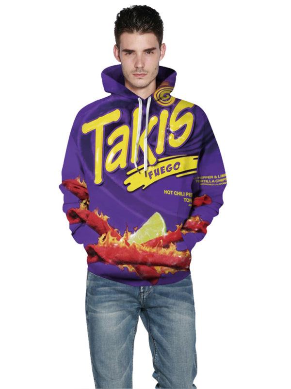 Men's Full Size TAKIS Chips Printed Casual Hooded Unisex Sweatshirt