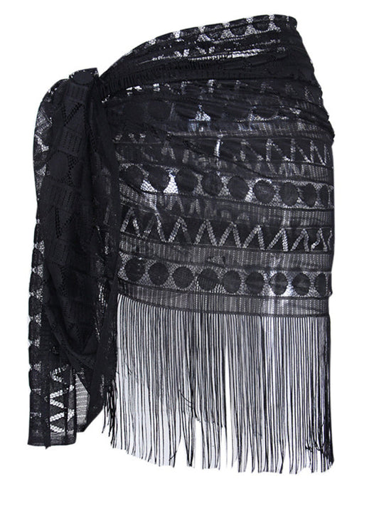 Women's SoSexy Hollow Beach Lace Fringed Skirt Cover Up