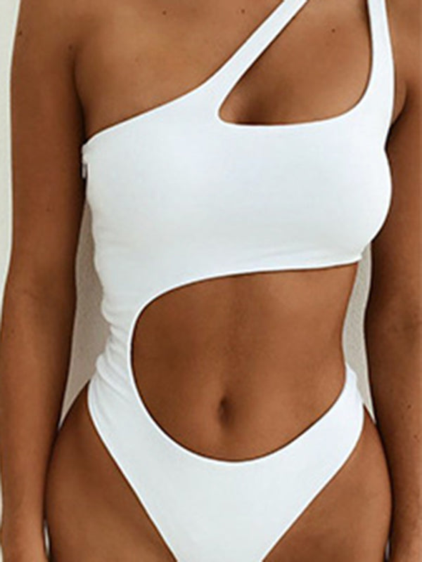 Women's SoSexy Sloping Shoulder One Piece Swimsuit