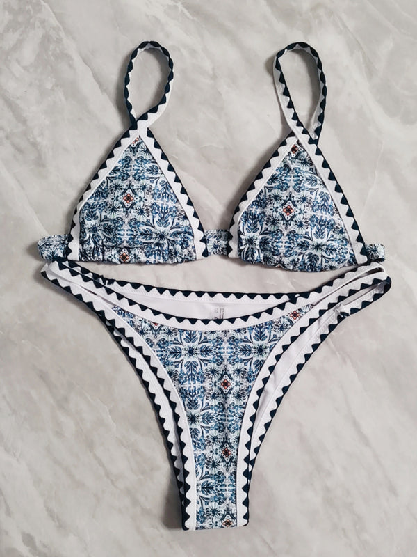 Sexy Swimwear Split Digital Printing Bikini
