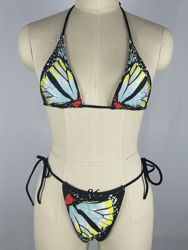 Women's Butterfly Themed Two-piece Sexy Strappy Bikini