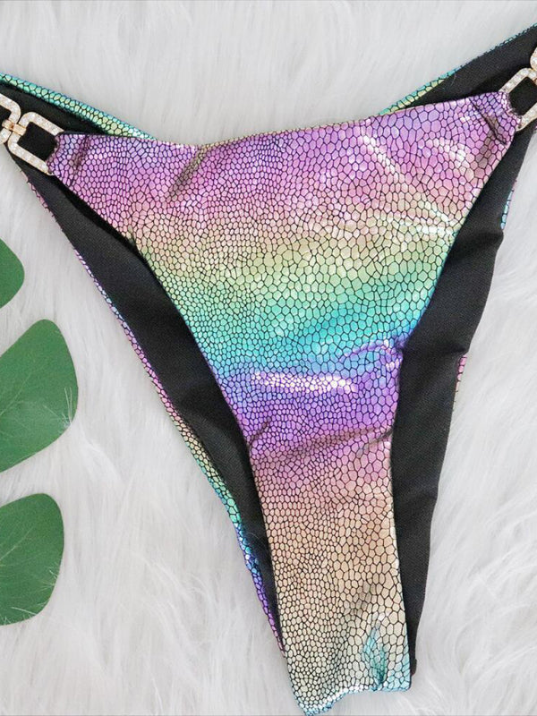 Sexy Colorful Snake Shine Hot Stamping Bikini Set