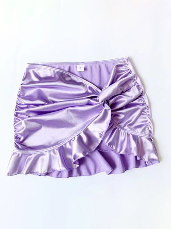 Sweetheart Hottie High-Gloss Fabric Push-up Sexy Spa Skirt Bikini