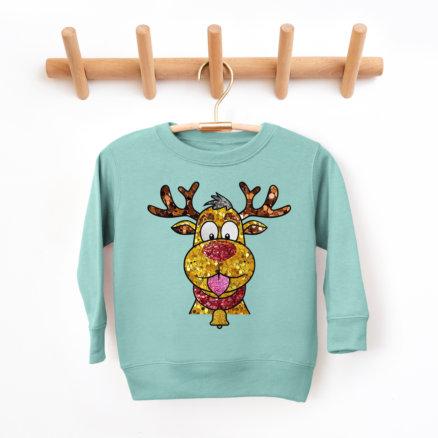 Glitter Reindeer Youth & Toddler Sweatshirt SZ 2T-YXL