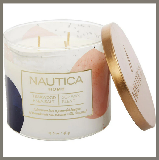 Nautica Teakwood & Sea Salt Candle 14.5 oz. by Nautica