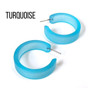 Portland Frosted Lucite Hoop Earrings