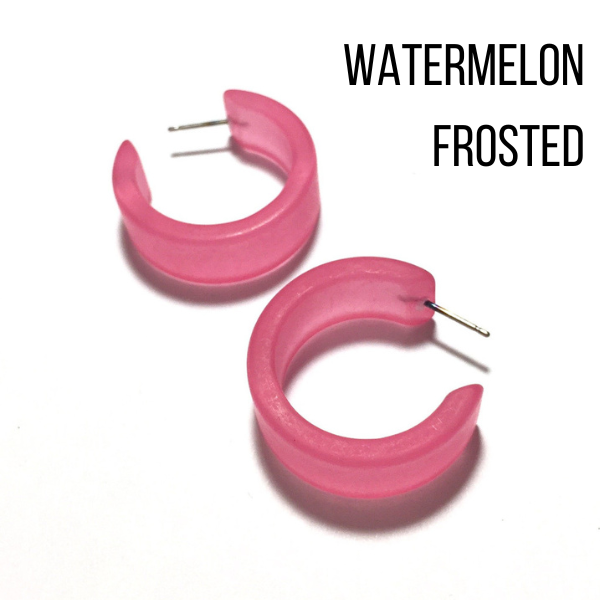 Wide Classic Frosted Hoop Earrings - Clara