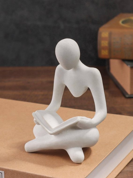 Shadow Resin Reading Figurine Ornament Home Accent