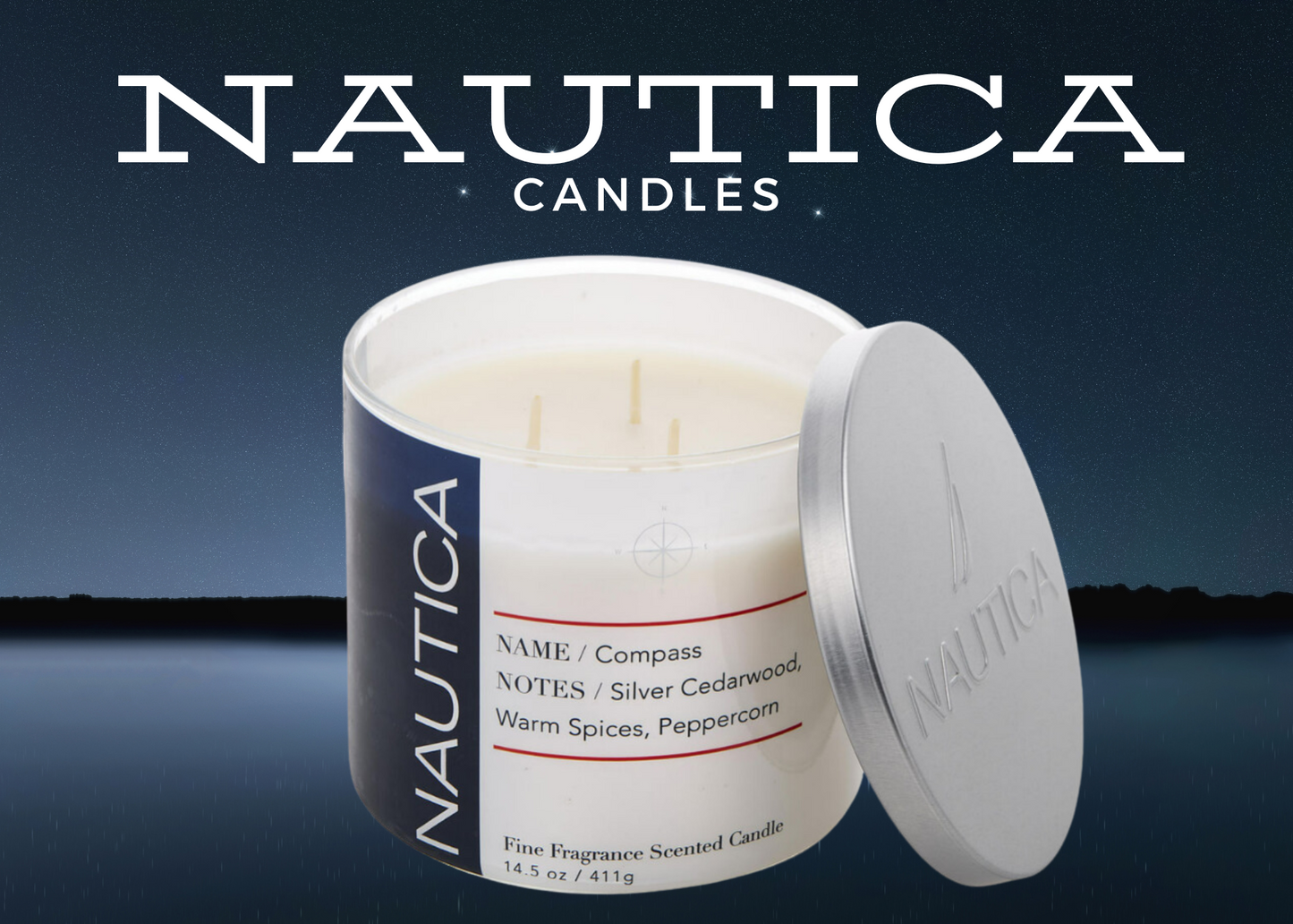 Nautica Compass Candle 14.5 oz by Nautica