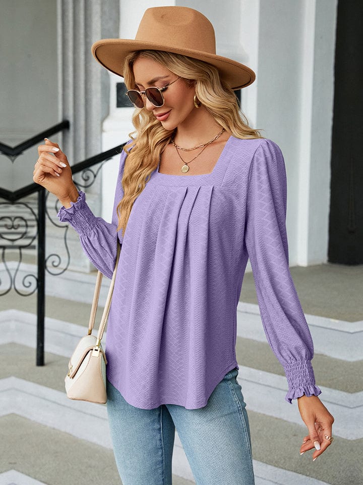 Full Size Square Neck Puff Sleeve Blouse