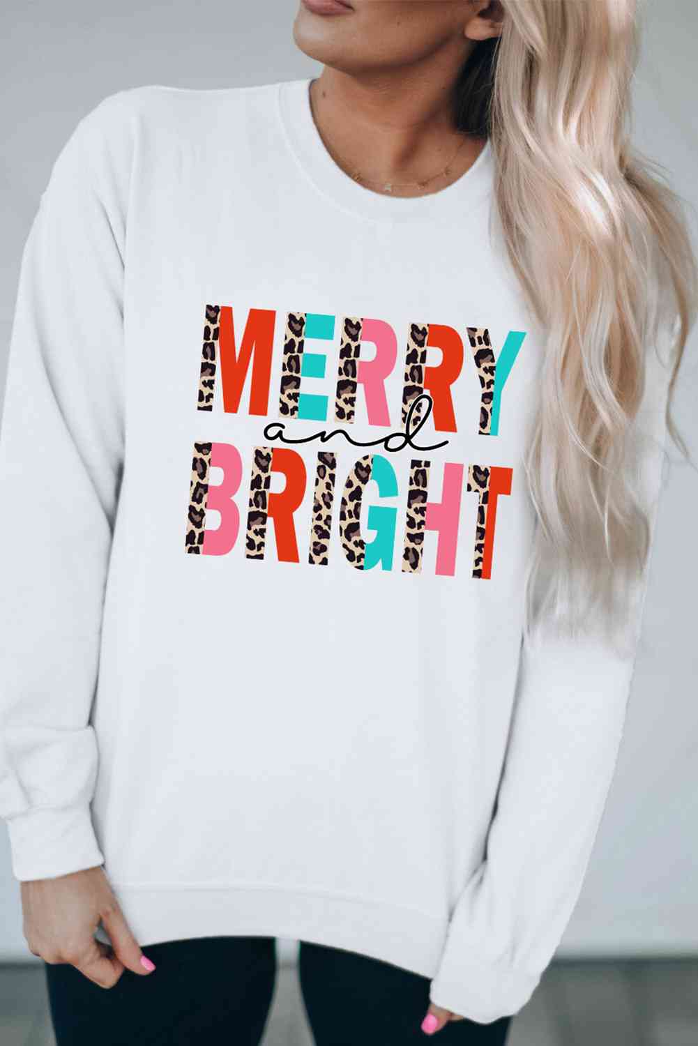 Christmas MERRY AND BRIGHT Graphic Sweatshirt