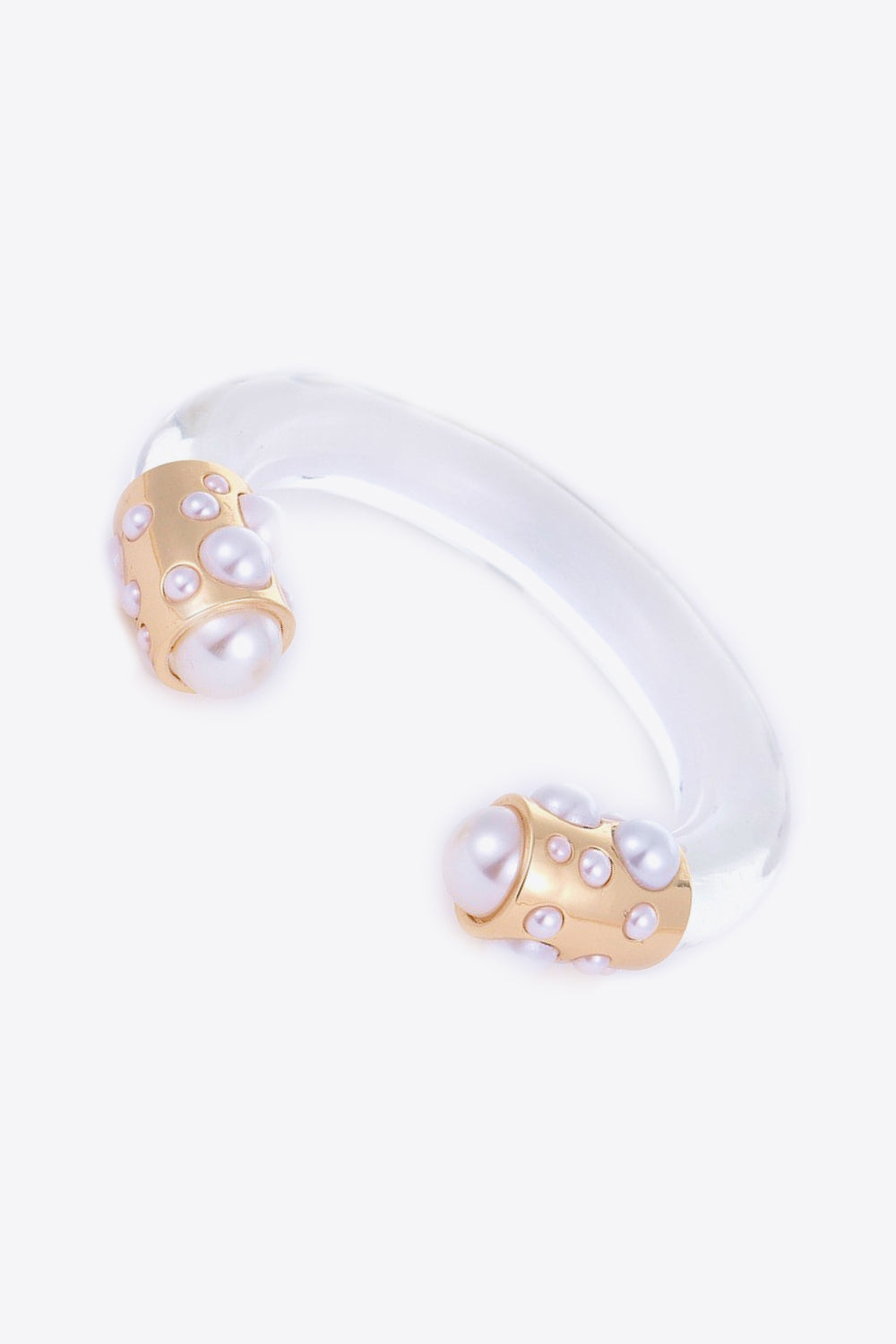 Women's Inlaid Pearl Open Bracelet