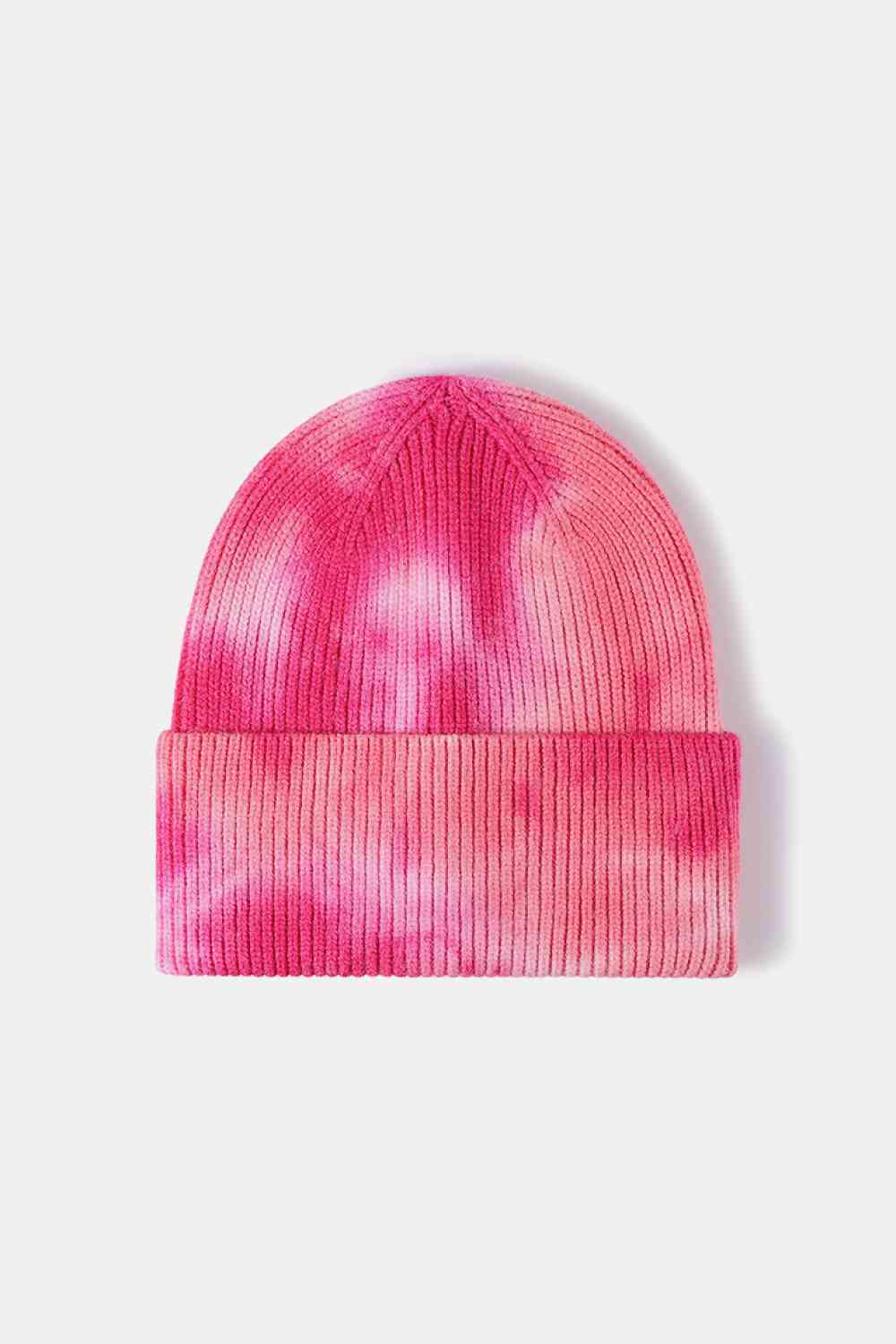 Tie-Dye Cuffed Rib-Knit Beanie Hat